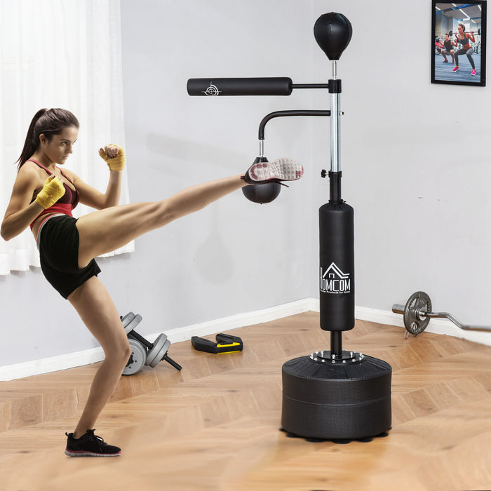 Sac De Frappe Soozier Avec 2 Balles De Vitesse, Barre Reflexe A 360°, Noir