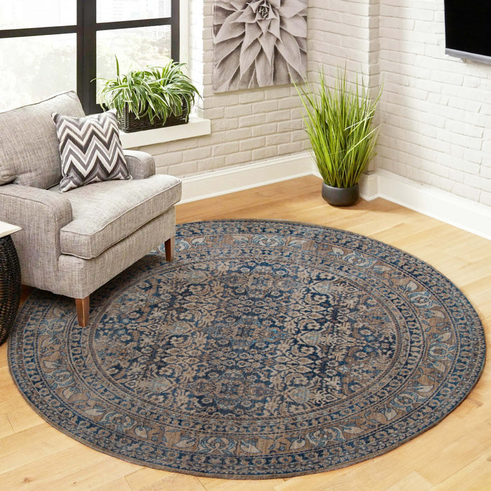 Tapis Traditionnel Ariana 5'0\" x 5'0\" en Bleu