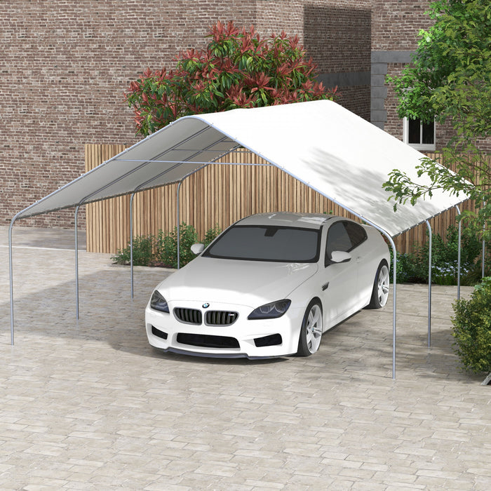 Outsunny Tente De Garage Et De Fete Portative, Abri D'auto 19' X 19,5'