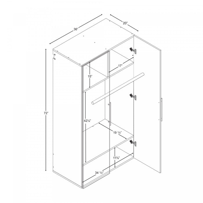 Hangups Armoire-penderie De Rangement A 2 Tablettes – Blanc
