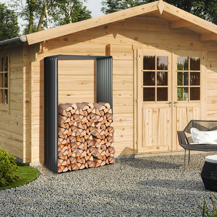 Costway 1 Pc Galvanise Souleve Lit De Jardin Exterieur Planter Boite Bois De Chauffage Porte-journaux