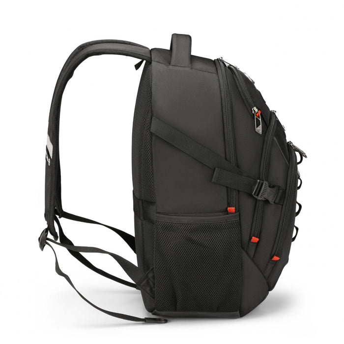 Sac a dos scolaire Swissdigital Vector – Sac pour ordinateur portable de 17\", chargement USB, detecteur SDD, protection RFID, bord reflechissant, systeme Add-A-Bag