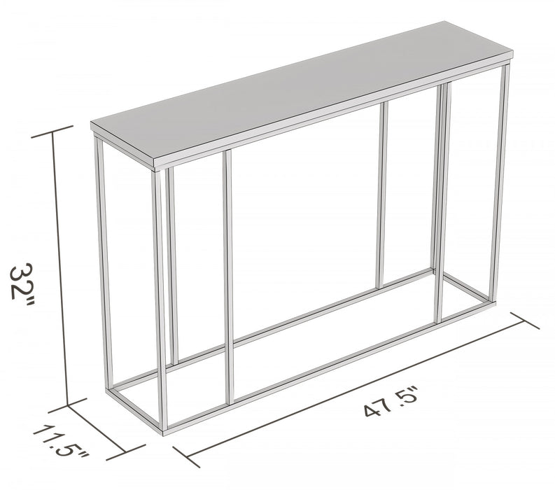 Console de 47 po - taupe foncé avec métal noir