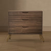 Avira Mid-Century Modern 35" Dresser in Brown (3-Drawer) | Commode Avira Mid-Century Modern 89 cm en brun (3 tiroirs)
