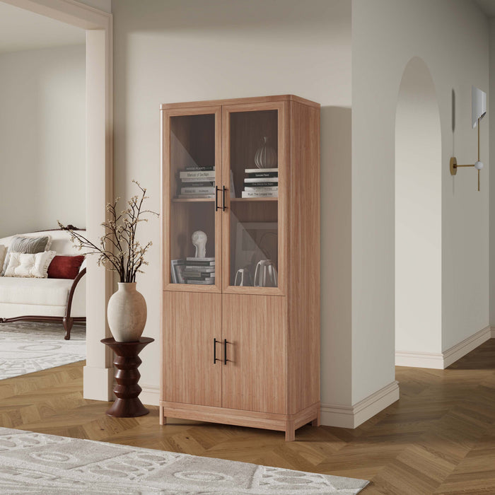 Armoire bibliotheque Jodie style mi-siecle moderne 31\" en erable (6 etageres)