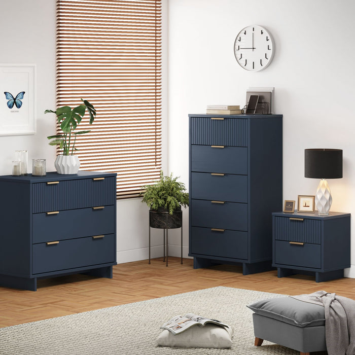 Ensemble de commode 3 pieces Granville Modern en bleu minuit