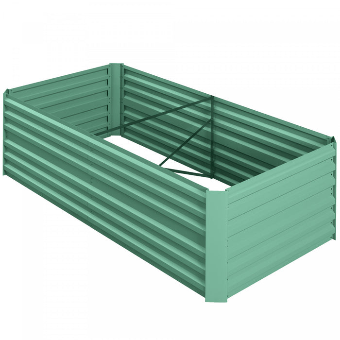 Outsunny Jardiniere surelevee en metal avec tiges renforcees, vert clair
