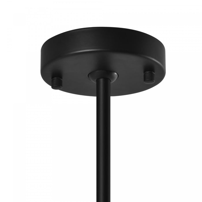 Lustre A 8 lampes Crema De 34,25 po, Noir, Laiton Brosse Avec Verre Genre Albatre