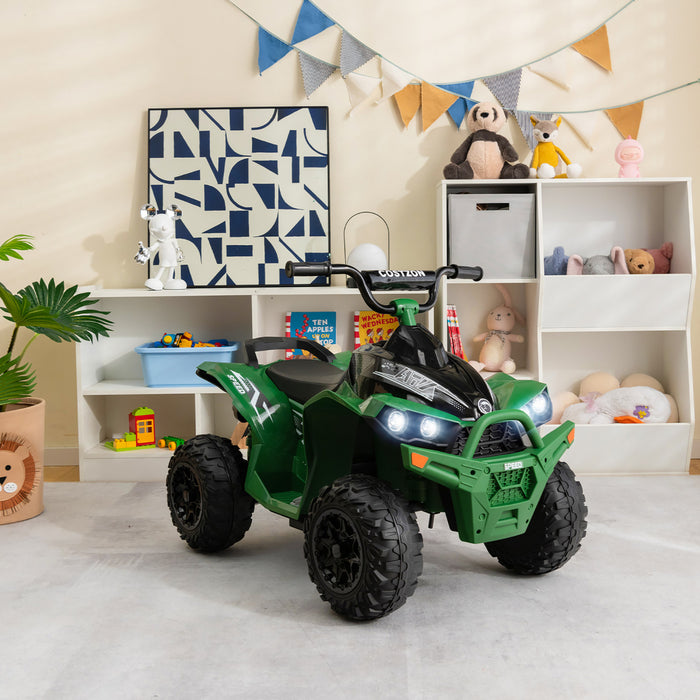 Costway 12v Batterie Alimentee Enfants Rouler Sur Atv Electrique 4 Roues Quad Car Avec Mp3 & Lumiere