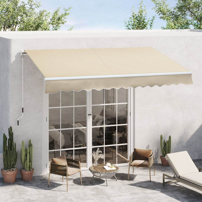 Outsunny 12' X 8' Store Retractable Stores De Terrasse Abri Solaire Creme