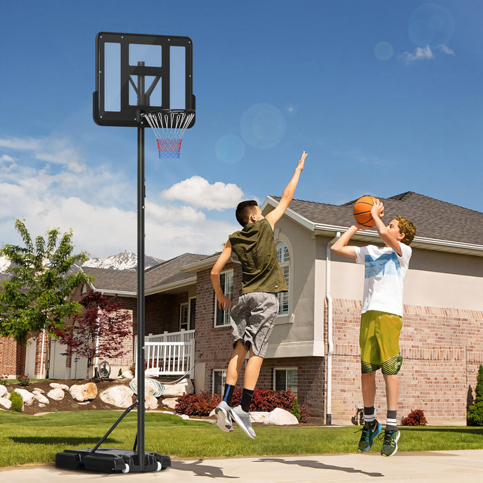 Soozier Panier De Basket Portable Reglable De 9 A 12 Pieds Avec Roues