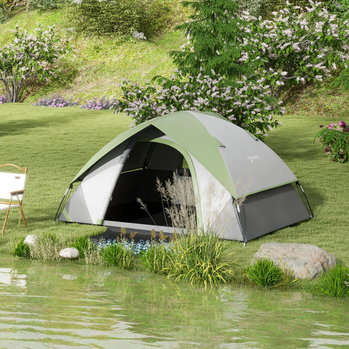 Outsunny Tente De Camping Pour 4 A 5 Pers Avec Sol Cousu, Etanche 3 000 Mm