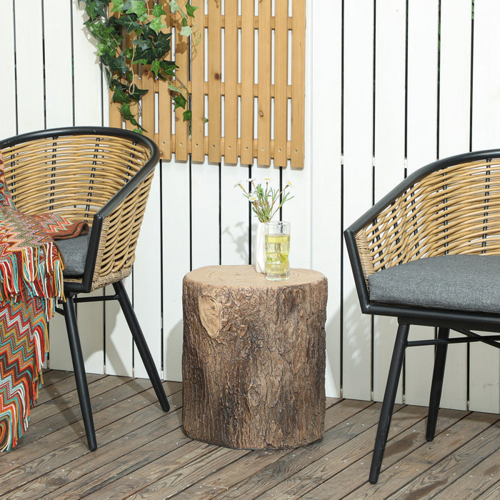 Outsunny Tabouret De Jardin Decoratif En Forme De Souche D'arbre 15\"