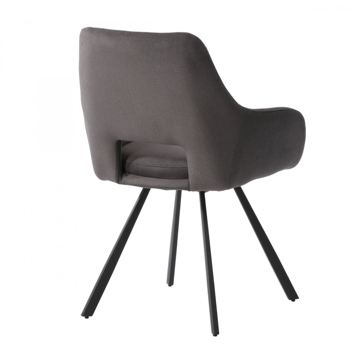Chaise d'appoint de salle a manger Larkin rembourree grise