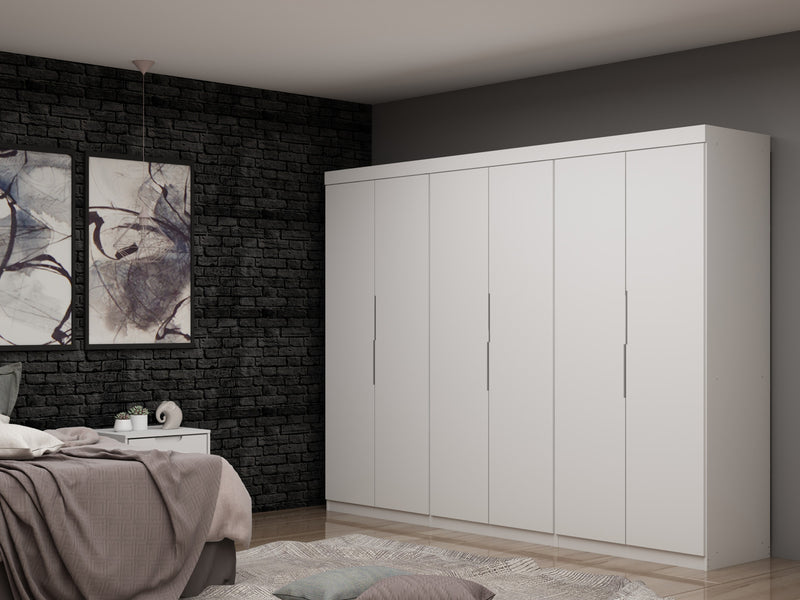 Armoire-penderie contemporaine moderne Mulberry 13 pieces en blanc