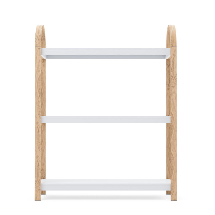 Bibliothèque moderne Bellwood de Umbra à 3 tablettes - blanche et naturelle