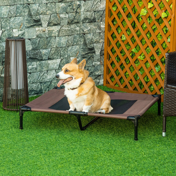 Pawhut Lit Sureleve Portable Avec Pieds Antiderapants Pour L'exterieur Et L'interieur, Cafe