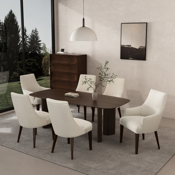 Ensemble de 6 chaises de salle a manger Beever Modern en creme