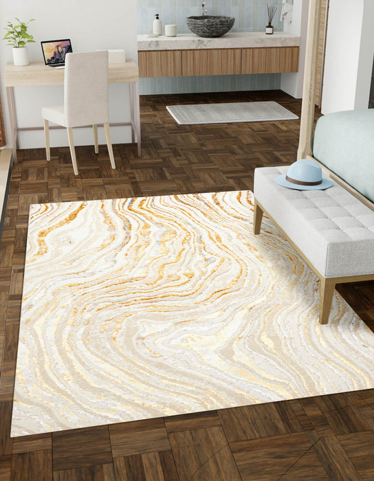 Tapis Contemporain/Moderne Clara 8'0\" x 10'0\" en Dore