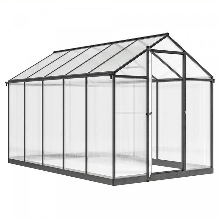 Outsunny Serre En Polycarbonate De 10' X 6' X 6,4' Avec Gouttieres