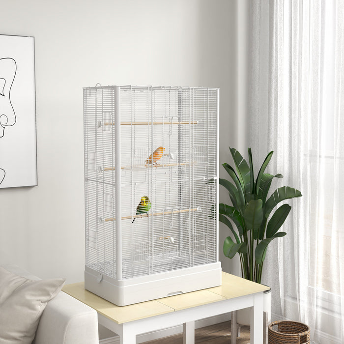 Cage A Oiseaux 39 Po Avec Plateau, Recipients Alimentaires