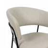 Slate Contemporary Modern Vegan Leather Metal Armchair in Stone Gray - Set of 2 | Fauteuil contemporain moderne en cuir vegetalien avec accoudoirs en metal, coloris gris pierre - Lot de 2