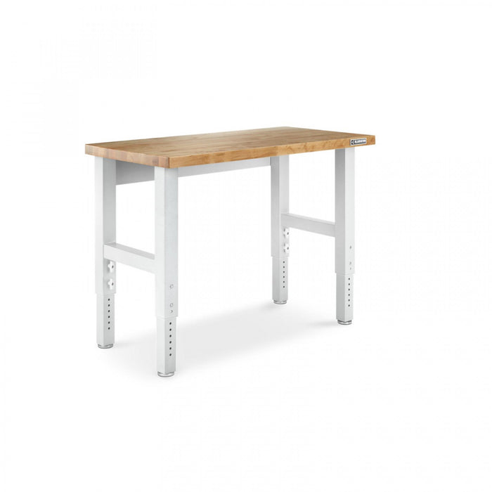 Établi de 4 pi à hauteur réglable en bois franc de Gladiator - blanc martelé