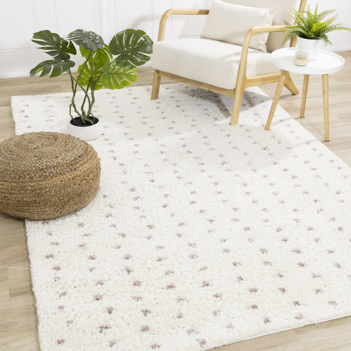 Carpette douce Taylor à motif de pois - 5 pi 3 po x 7 pi 7 po