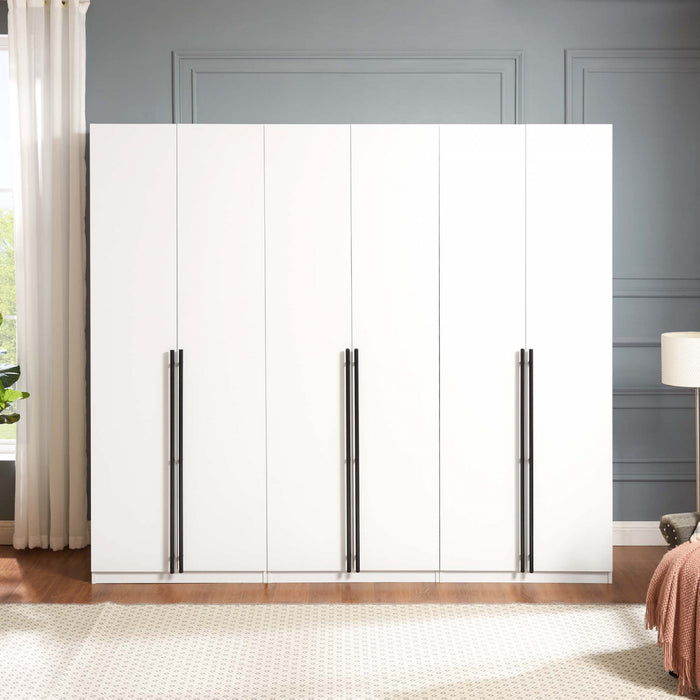 Armoire moderne Lee 32\" en blanc - Ensemble de 3