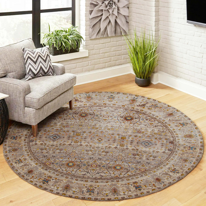 Tapis Traditionnel Zaina 5'0\" x 5'0\" en Gris