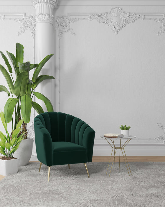 Fauteuil d’appoint moderne du milieu du siecle Rosemont en velours vert – Lot de 2