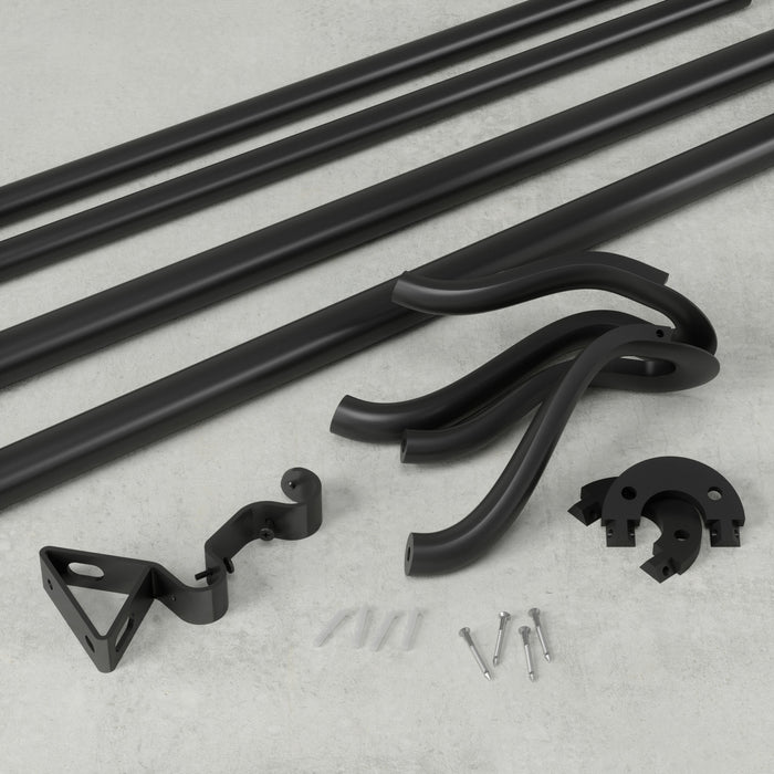  Tringle à rideaux coupe-lumière extensible double Midnight de Umbra noir mat de 3/4 po - 42 po à 120 po