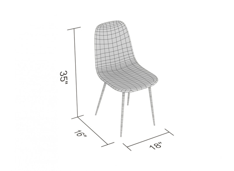 Chaise de salle à manger avec siège en tissu gris et base robuste en métal noir