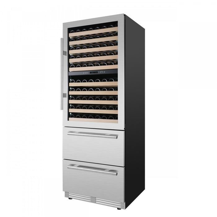 Refroidisseur a vin et a boissons Celano de 30\"a triple zone, 21,3 pi³, en acier inoxydable -FWCDR6697-30S