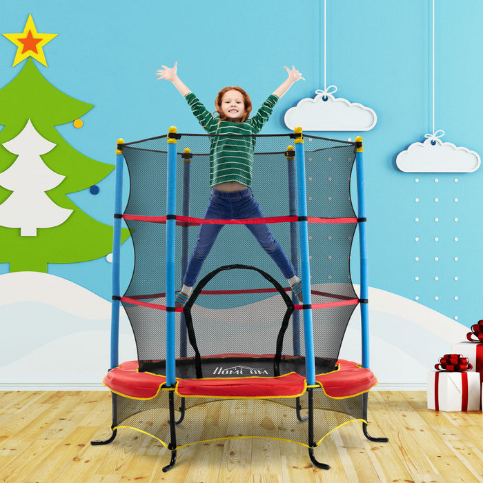 Qaba 65 Pouces Mini Trampoline Pour Enfants Avec Filet De Cloture Integre Fermeture Eclair Coussin De Securite Interieur Exterieur Pour Enfants Tout-petit Age 3-6 Ans