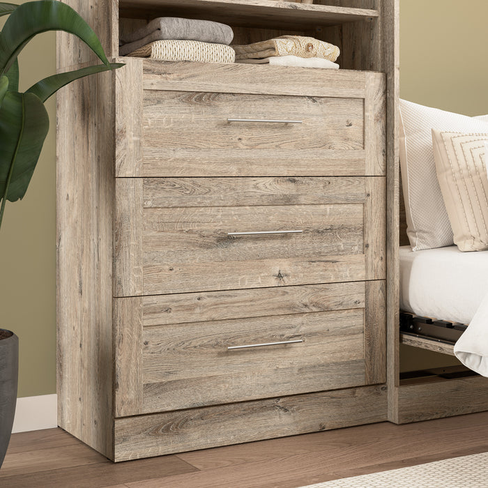 Ensemble de 3 tiroirs Pur de Bestar pour organisateur de garde-robe de 36 po (L) - brun rustique