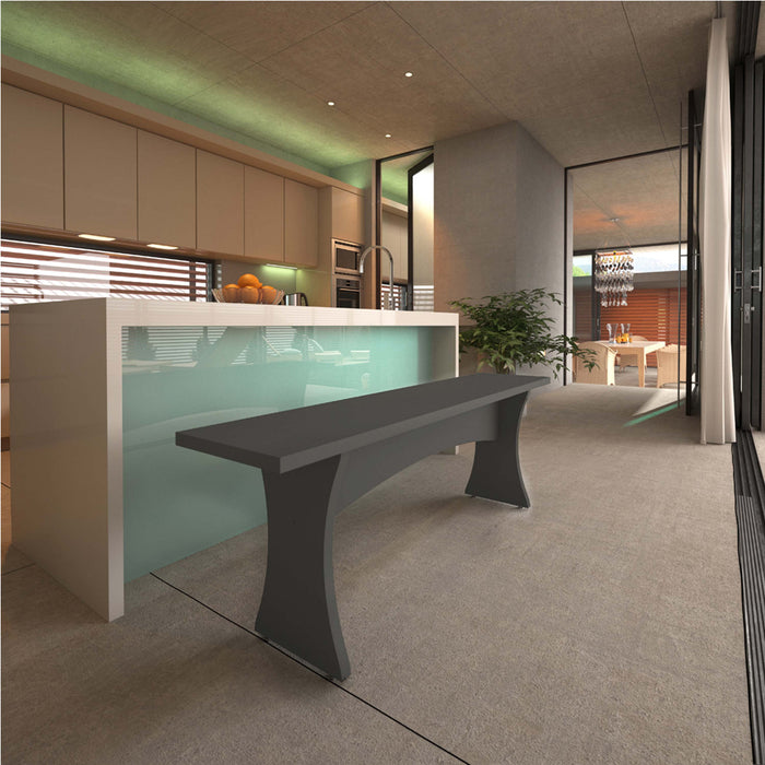 Banc de salle a manger Coney style mid-century moderne en gris charbon - Lot de 2