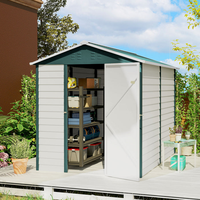 Outsunny Abri de Jardin 9' x 6', Abri de Stockage Metallique, Vert