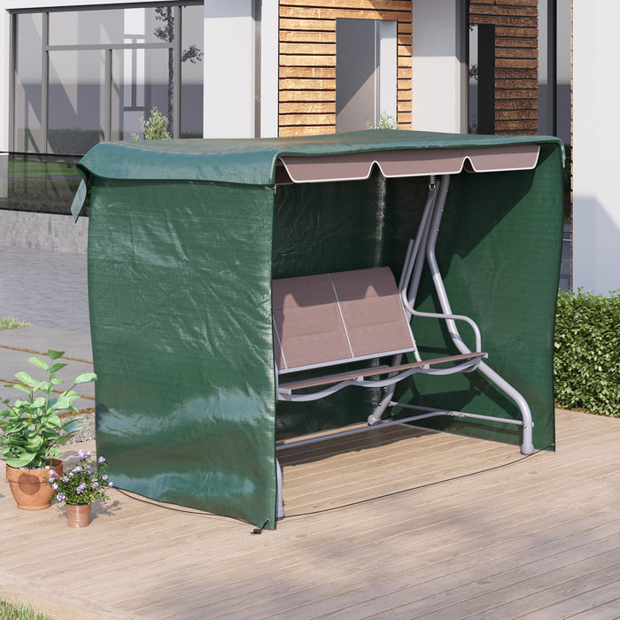Outsunny 7' L X 5' L X 5' H Grande Housse De Patio Protecteur De Meubles De Jardin D'exterieur Pour Balancoires, Tables, Blocs Anti-pluie Et Uv Vert Fonce