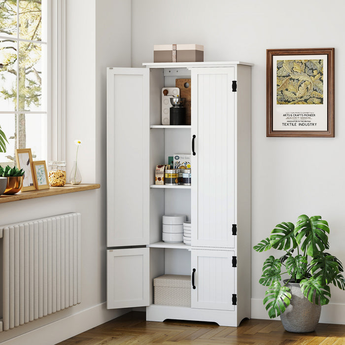 HOMCOM Garde-manger de cuisine 60 po, meuble de rangement, blanc