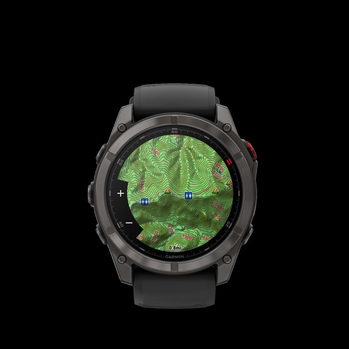 Montre intelligente Garmin Fenix 8 Pro 51 mm Carbon Adventure - Suivi exterieur, autonomie prolongee, navigation par carte, LTE LiveTrack, perte de vitesse de pas, alarme intelligente