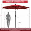 Costway 10 FT 112 LED Solar-Lighted Patio Table Market Umbrella Crank Tilt Outdoor Wine