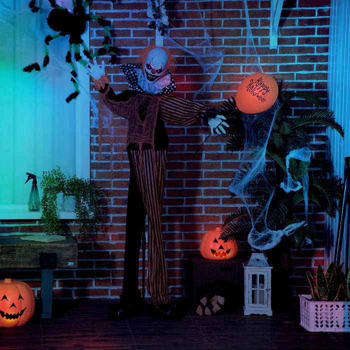 Outsunny Clown De Cirque Anime De 5pi, Decoration D'halloween Exterieure