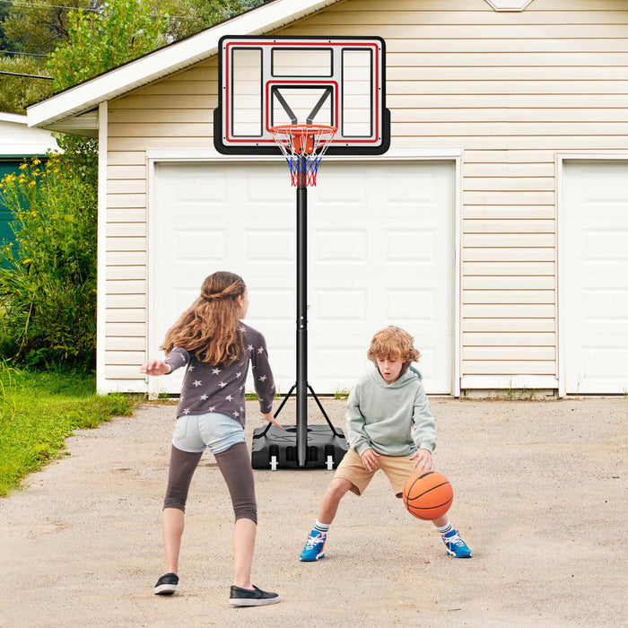 Goplus 7.4-10 Ft Systeme Exterieur De Cercle De Basket-ball Avec 44 Pouces De Panneau Arriere Pc A L'epreuve