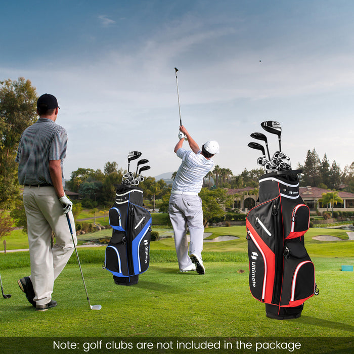 Sac De Chariot De Golf Leger Costway Avec 14 Diviseurs Superieurs De Maniere 9 Poches Sac De Refroidissement De Capuchon De Pluie