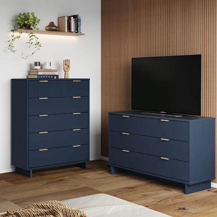 Ensemble de commode 2 pieces Granville Modern en bleu minuit