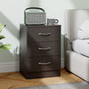 HOMCOM Bedside Table, Night Stand with 3 Drawer for Bedroom