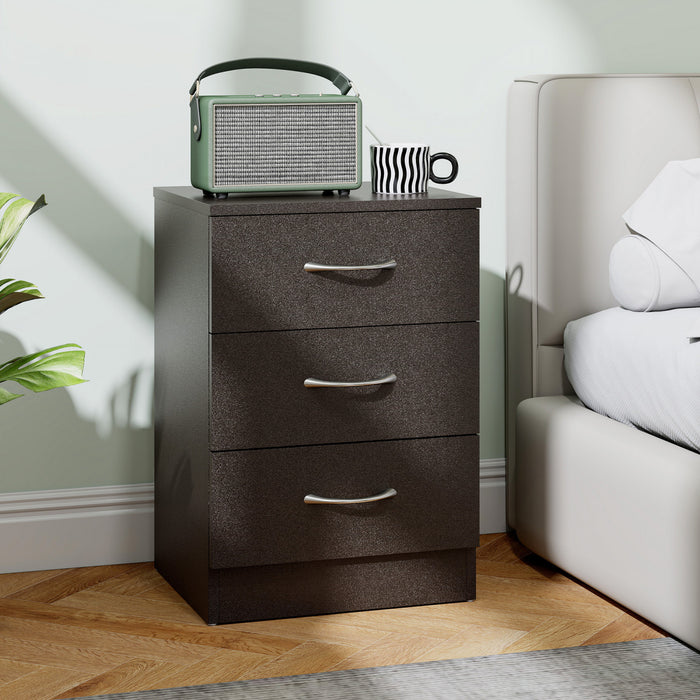 HOMCOM Table de Chevet Nuit 3 Tiroirs pour Chambre