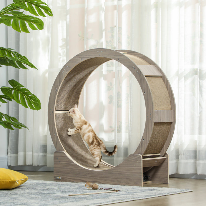Roue De 91 Cm Pour Chats D'interieur Avec Frein, Plaques A Gratter