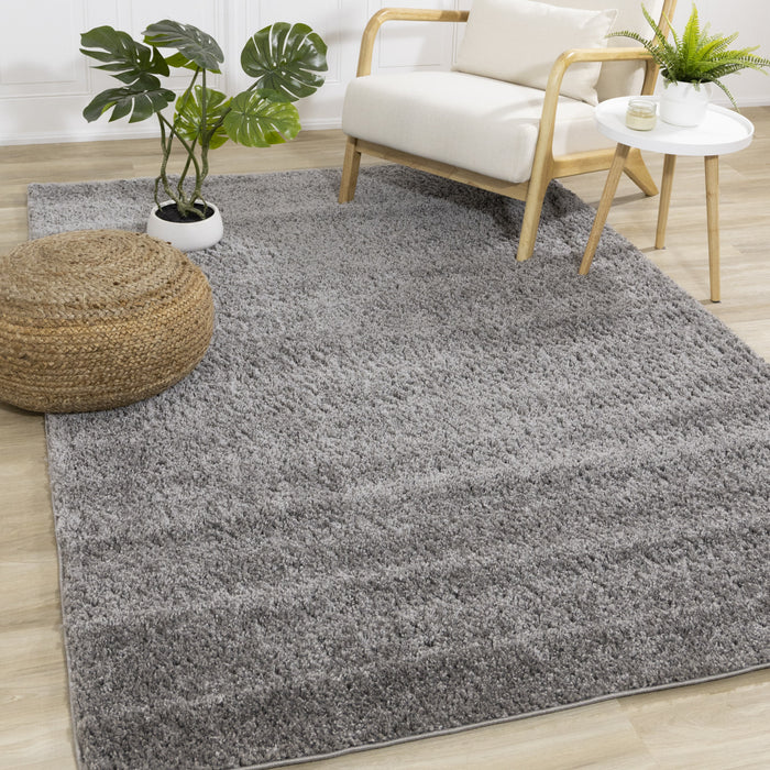 Tapis Taylor a poils longs confort gris fonce, 6'7\" x 9'6\"